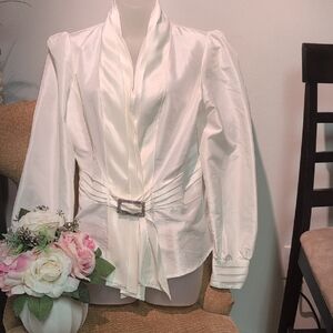 Cleo Stunning Formal White Blouse. Medium Size. Ladies.